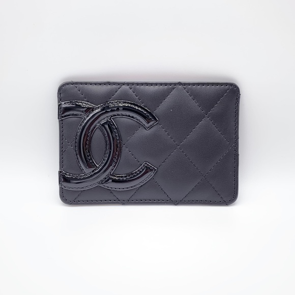 CHANEL Handbags - SOLD! CHANEL Black Lambskin Cambon Cardholder